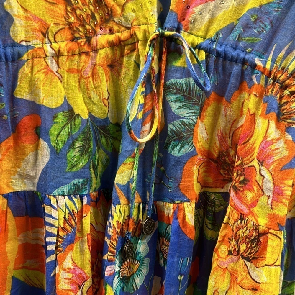 Ruby Yaya Cotton Tunic Top Sz Xs Drawstring Waist… - image 4